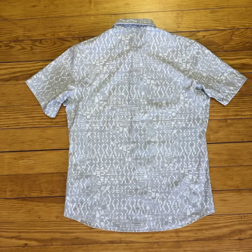 Lululemon Airing Easy Camp Collar Shirt Men's Large Short Sleeve Button Up Gray - Picture 8 of 8